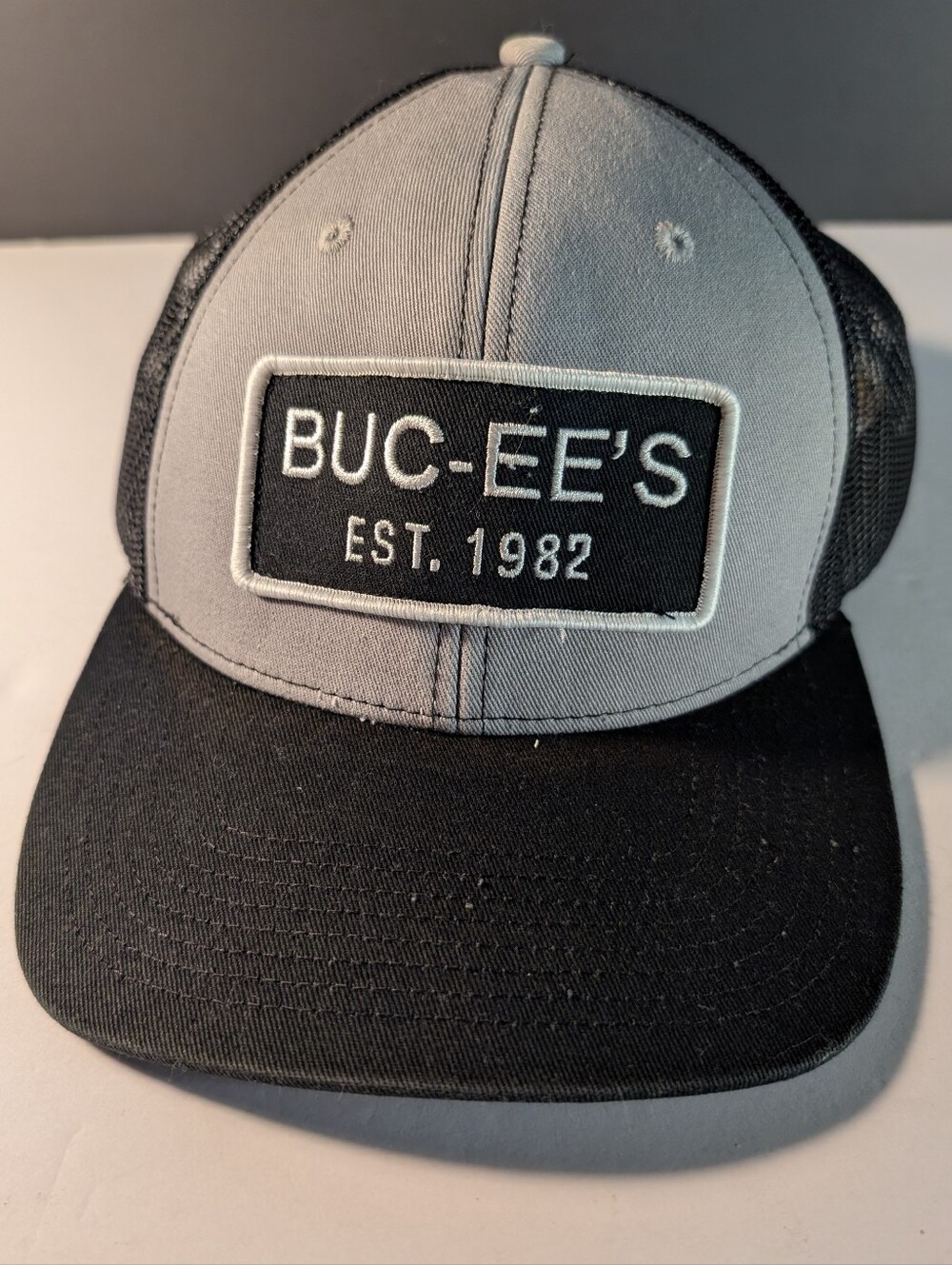 Buc-ee's "Est. 1982" Grey & Black Mesh Snapback Trucker Hat | Beaver Approved!